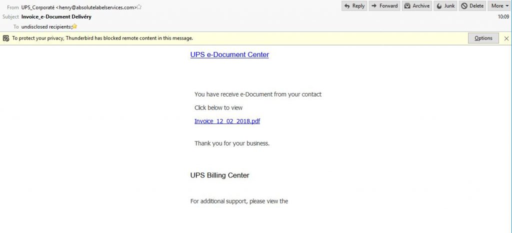 UPS - High probability scam